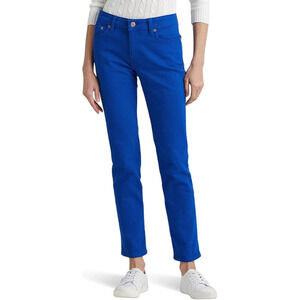 Ralph Lauren Mid-Rise Straight Ankle Jeans in Blue Saturn Wash Size 2 12479